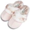 imageJessica Simpson Girls Comfy Slippers  Cute Faux Fur Slipon Shoes Memory Foam House SlipperPink