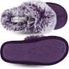 imageJessica Simpson Girls Comfy Slippers  Cute Faux Fur Slipon Shoes Memory Foam House SlipperPurple