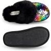 imageJessica Simpson Girls Comfy Slippers  Cute Faux Fur Slipon Shoes Memory Foam House SlipperRainbow