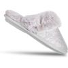 imageJessica Simpson Girls Comfy Slippers  Cute Faux Fur Slipon Shoes Memory Foam House SlipperSilver
