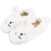imageJessica Simpson Girls Cute and Cozy Plush Slip on House Slippers with Memory FoamWhite Bunny
