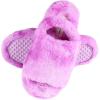 imageJessica Simpson Girls Plush Faux Fur Slip on House Slippers with Memory FoamPurple