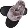 imageJessica Simpson Womens Comfy Faux Fur House Slipper Scuff Memory Foam Slip on AntiSkid SoleBlack