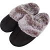 imageJessica Simpson Womens Comfy Faux Fur House Slipper Scuff Memory Foam Slip on AntiSkid SoleBlack