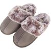 imageJessica Simpson Womens Comfy Faux Fur House Slipper Scuff Memory Foam Slip on AntiSkid SoleGrey