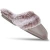 imageJessica Simpson Womens Comfy Faux Fur House Slipper Scuff Memory Foam Slip on AntiSkid SoleGrey
