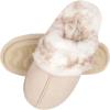 imageJessica Simpson Womens Comfy Faux Fur House Slipper Scuff Memory Foam Slip on AntiSkid SoleIvory