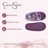 imageJessica Simpson Womens Comfy Faux Fur House Slipper Scuff Memory Foam Slip on AntiSkid SolePurple