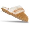 imageJessica Simpson Womens Comfy Faux Fur House Slipper Scuff Memory Foam Slip on AntiSkid SoleTan