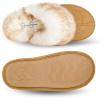 imageJessica Simpson Womens Comfy Faux Fur House Slipper Scuff Memory Foam Slip on AntiSkid SoleTan