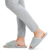 imageJessica Simpson Womens Plush Faux Fur Fuzzy Slide on Open Toe Slipper with Memory FoamGrey