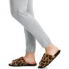 imageJessica Simpson Womens Plush Faux Fur Fuzzy Slide on Open Toe Slipper with Memory FoamLeopard
