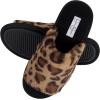 imageJessica Simpson Womens Plush Faux Fur Fuzzy Slide on Open Toe Slipper with Memory FoamLeopard