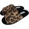 imageJessica Simpson Womens Plush Faux Fur Fuzzy Slide on Open Toe Slipper with Memory FoamLeopard