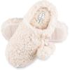 imageJessica Simpson Womens Plush Marshmallow Slide on House Slipper Clog with Memory FoamIvory Pom