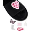 imageJessica Simpson Womens Slideon Open Toe Memory Foam Slippers with Removable Velcro PatchesBlack