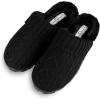 imageJessica Simpson Womens Soft Cable Knit Memory Foam Clog Slippers with IndoorOutdoor SoleBlack Knit