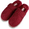 imageJessica Simpson Womens Soft Cable Knit Memory Foam Clog Slippers with IndoorOutdoor SoleBurgundy Knit