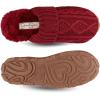 imageJessica Simpson Womens Soft Cable Knit Memory Foam Clog Slippers with IndoorOutdoor SoleBurgundy Knit