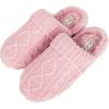 imageJessica Simpson Womens Soft Cable Knit Memory Foam Clog Slippers with IndoorOutdoor SolePink Knit