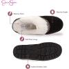 imageJessica Simpson Womens Suede Plush Slip on Scuff House Slipper with IndoorOutdoor SoleBlack