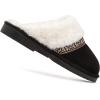 imageJessica Simpson Womens Suede Plush Slip on Scuff House Slipper with IndoorOutdoor SoleBlack