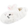 imageJessica Simpson Girls Cute and Cozy Plush Slip on House Slippers with Memory FoamWhite Bunny
