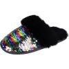 imageJessica Simpson Womens Comfy Faux Fur House Slipper Scuff Memory Foam Slip on AntiSkid SoleMulticolor Sequin