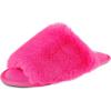 imageJessica Simpson Womens Plush Faux Fur Fuzzy Slide on Open Toe Slipper with Memory FoamNeon Pink