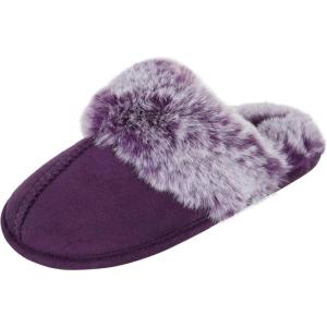 imageJessica Simpson Girls Comfy Slippers  Cute Faux Fur Slipon Shoes Memory Foam House SlipperPurple