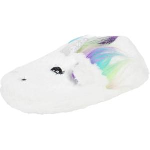 imageJessica Simpson Girls Cute and Cozy Plush Slip on House Slippers with Memory FoamWhite Unicorn
