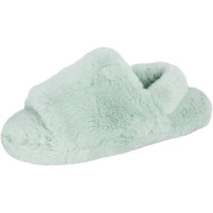 imageJessica Simpson Girls Plush Faux Fur Slip on House Slippers with Memory FoamMint
