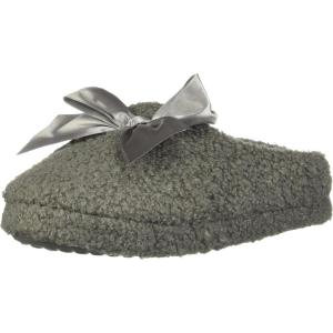 imageJessica Simpson UnisexChild Plush Marshmallow Slide on House Slipper Clog with Memory FoamGrey Satin Bow
