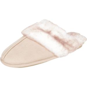 imageJessica Simpson Womens Comfy Faux Fur House Slipper Scuff Memory Foam Slip on AntiSkid SoleIvory