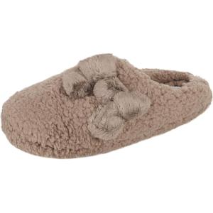 imageJessica Simpson Womens Plush Marshmallow Slide on House Slipper Clog with Memory FoamTaupe
