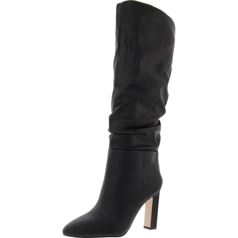 imageJessica Simpson Womens MINERVA Faux Leather Cushioned Footbed KneeHigh BootsBlack Smooth