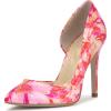imageJessica Simpson Womens Prizma DOrsay PumpPinkOrange Painterly Floral Satin
