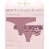 imageJessica Simpson Womens Underwear Breathable Thongs No Show Ladies Panties Soft Microfiber Stretch Lace Tanga 3 PackBlackGrape ShakeRose Smoke