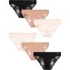 imageJessica Simpson Womens Bikini Panties  6 Pack Seamless Lace Womens Underwear  Microfiber Bikinis for Women Sizes SXLPearlDolceBlack