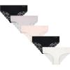 imageJessica Simpson Womens Hipster Underwear  5 Pack Microfiber Lace Trim No Show Seamless Panties Sizes SXLWhite Multi