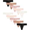 imageJessica Simpson Womens Thong Underwear  10 Pack Microfiber Stretch Lace Panties Soft ampamp Sexy LingerieBlushGardeniaDolcePale MauveBlack