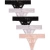 imageJessica Simpson Womens Thong Underwear  5 Pack Microfiber Stretch Lace Panties Soft ampamp Sexy Lingerie for WomenRose SmokeBlackBlackRaindropsRaindrops