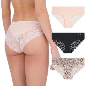 imageJessica Simpson Seamless Underwear For Women Lace Hipster Panties Cute Breathable and Comfortable Multipack Ropa InteriorPearlBlackBlush 3 Pack