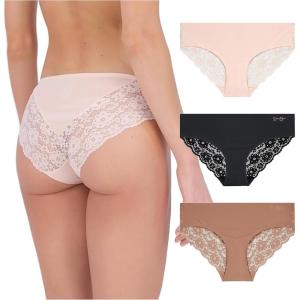 imageJessica Simpson Seamless Underwear For Women Lace Hipster Panties Cute Breathable and Comfortable Multipack Ropa InteriorPearlDolceBlack 3 Pack