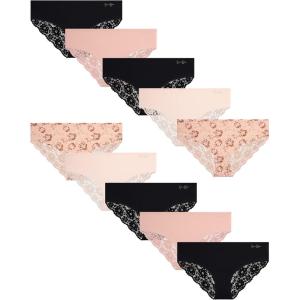 imageJessica Simpson Womens Hipster Underwear  10 Pack Sexy Lace Trim No Show Seamless Briefs  Panties for Women SXLRose Multi