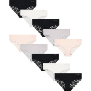 imageJessica Simpson Womens Hipster Underwear  10 Pack Sexy Lace Trim No Show Seamless Briefs  Panties for Women SXLWhite Multi