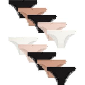 imageJessica Simpson Womens Underwear  10 Pack Seamless Bikini Briefs SXLBlackBlackDolceRoseGardenia