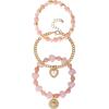 imageJessica Simpson Bracelets for Women 3Piece Pink Beaded and GoldTone Charm Bracelets