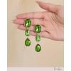 imageJessica Simpson Emerald Green Drop Earrings for Women  GoldTone Triple Crystal Dangle Earrings  Elegant Teardrop Statement Jewelry