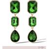 imageJessica Simpson Emerald Green Drop Earrings for Women  GoldTone Triple Crystal Dangle Earrings  Elegant Teardrop Statement Jewelry